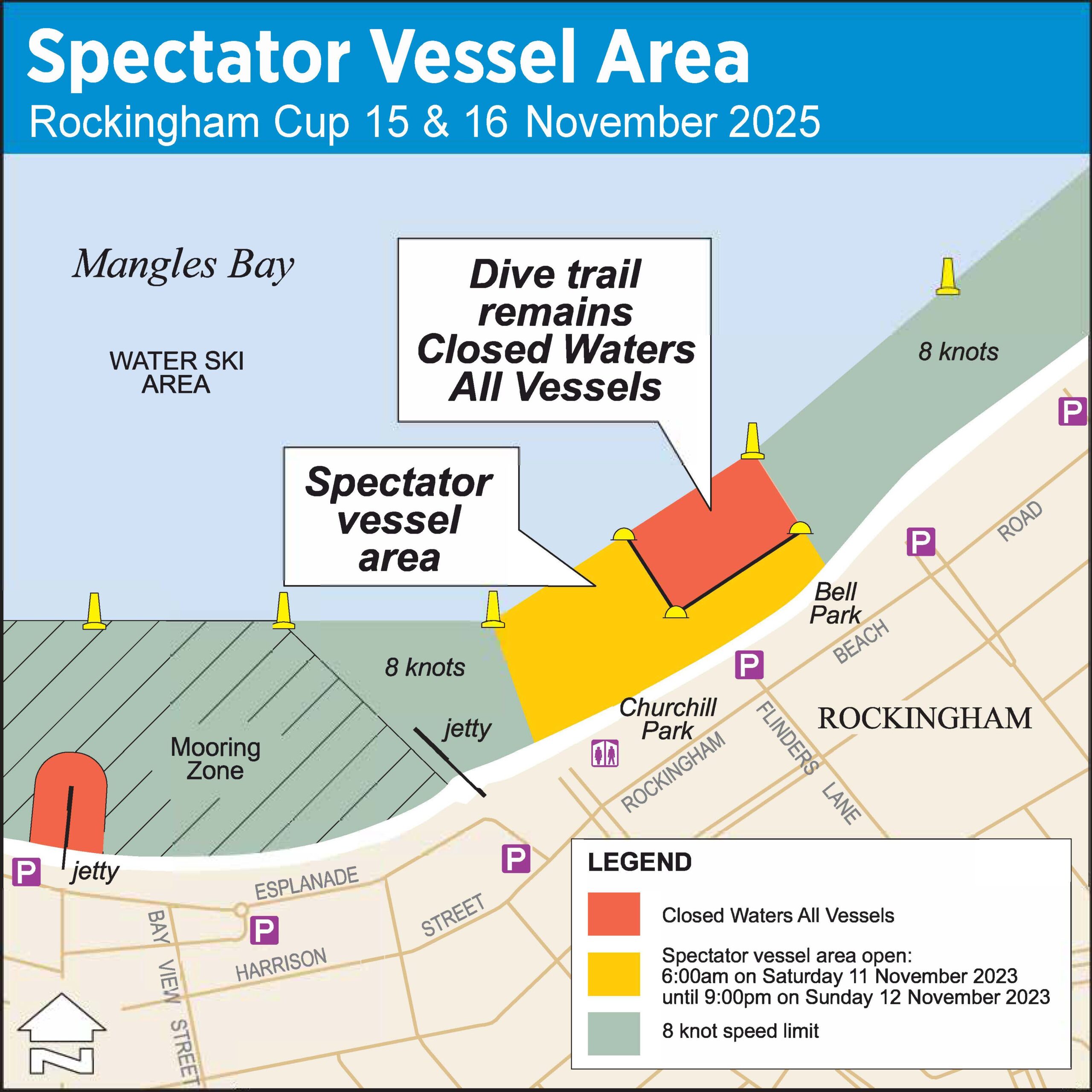 MAP - Spectator Vessel Area - 2023 Rockingham Cup
